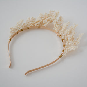 Cream Sorgum Preserved Flower Headband - Small