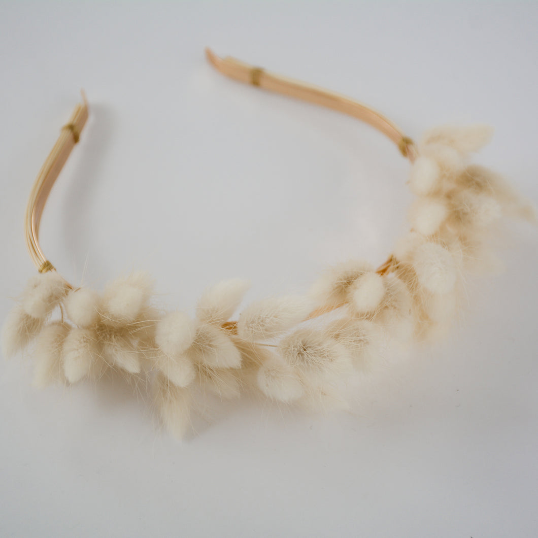 Bunny Tails Dried Flower Headband - Small