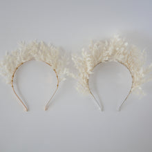 Italian White Ruscus Preserved Flower Headband - Small