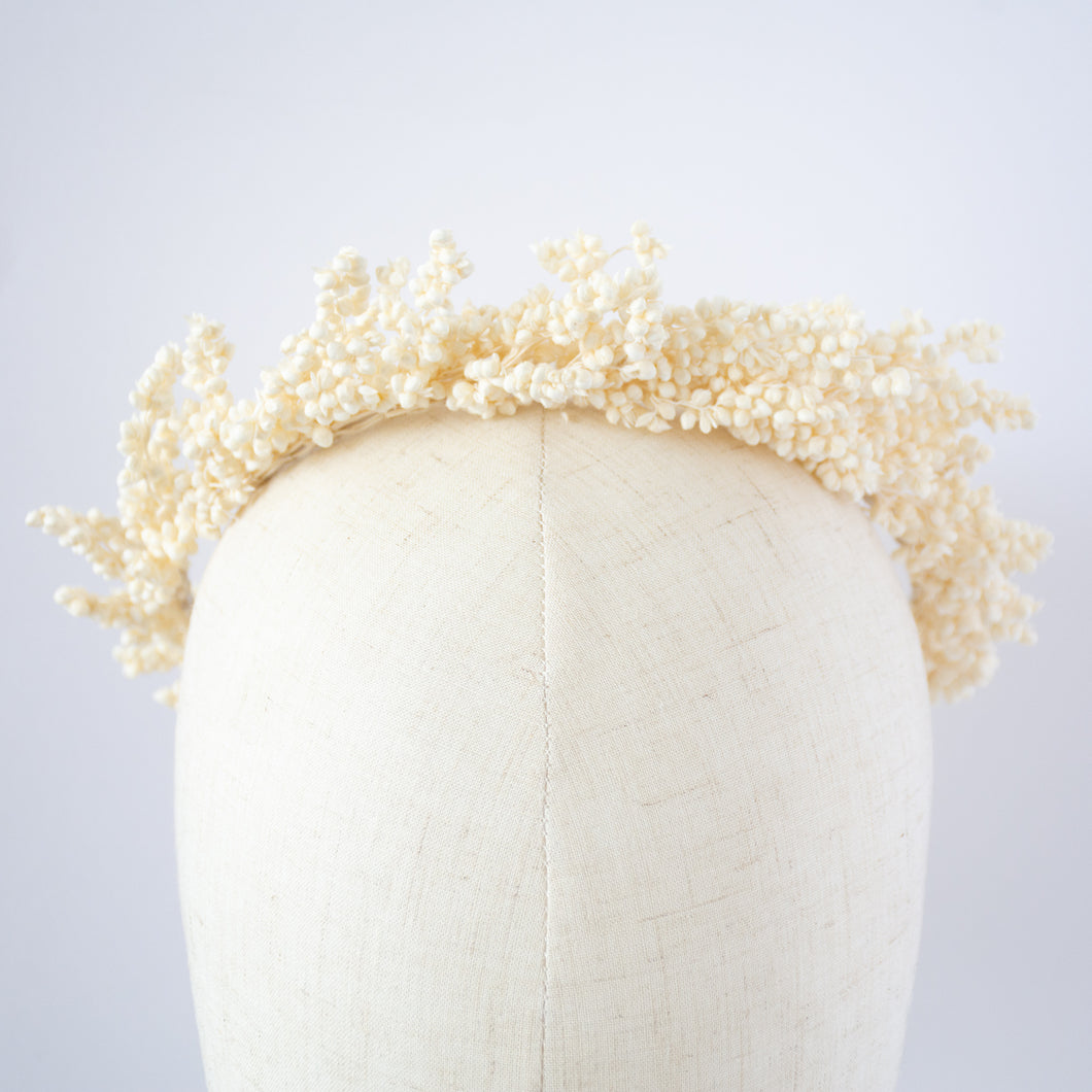 Cream Sorgum Preserved Flower Crown