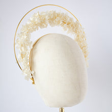 Cream Preserved Hydrangea Triple Flower Headband