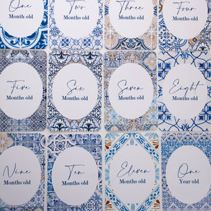 Mediterranean Tiles Baby Milestone Cards