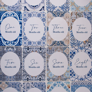 Mediterranean Tiles Baby Milestone Cards