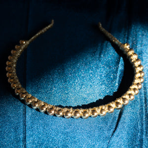Golden Beads Headband with Gold Yarn