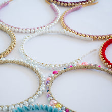 Colourful Beads Headband with Gold Yarn