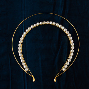 Gold Halo Crown with White Pearl
