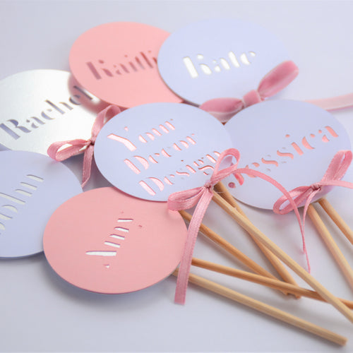 Personalised Place Card, Cupcake topper on a stick