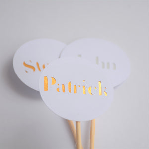 Personalised Place Card, Cupcake topper on a stick