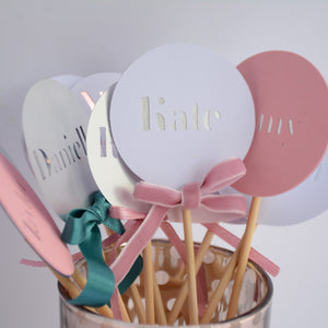 Personalised Place Card, Cupcake topper on a stick