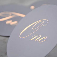 Personalised Foiled Round Table Number (250 gsm)