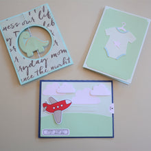 3D Baby Announcement Card - Flying Plane