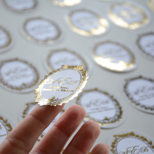 Edge-cut French style gold foiled sticker