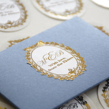 Edge-cut French style gold foiled sticker