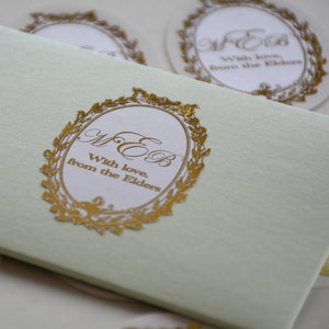 Real Foil Wedding Stickers, Wedding Favor Labels, Foiled Envelope Seal  Stickers, Customized Wedding Labels, -  Hong Kong