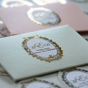 Edge-cut French style gold foiled sticker