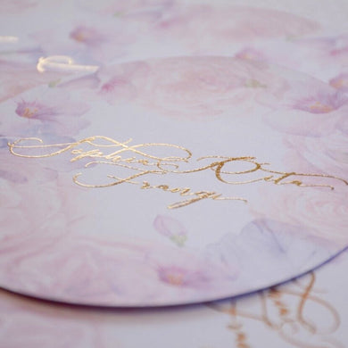 Personalised Oval Foiled Menu- Plate Cover