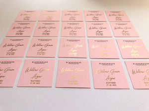 Glasshouse Personalised Candle Tag Pink Background 5.5 cm x 5.5 cm