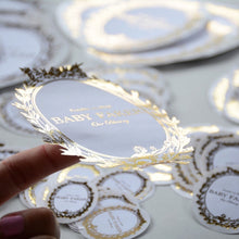 Edge-cut French style gold foiled sticker