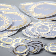 Edge-cut French style gold foiled sticker