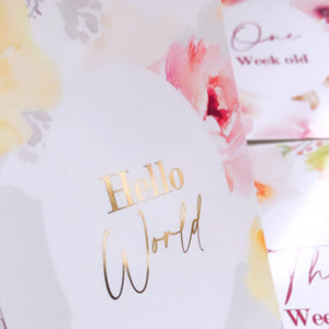 Watercolour Flowers Baby Milestone Cards